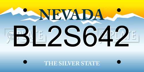 BL2S642 Nevada License Plate