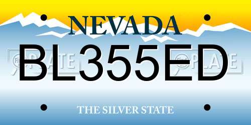 BL355ED Nevada License Plate