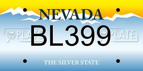 BL399 Nevada License Plate