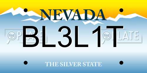 BL3L1T Nevada License Plate