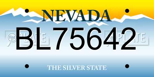 BL75642 Nevada License Plate