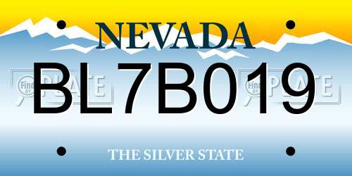 BL7B019 Nevada License Plate