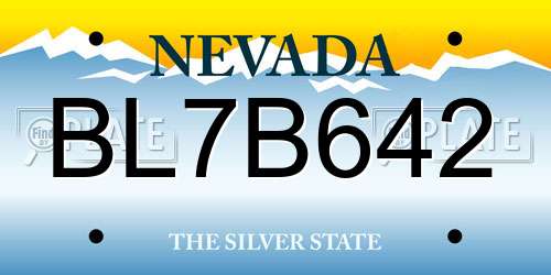 BL7B642 Nevada License Plate