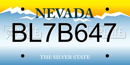 BL7B647 Nevada License Plate