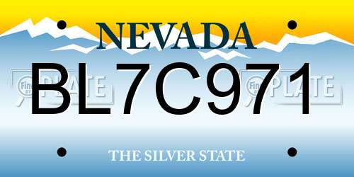 BL7C971 Nevada License Plate
