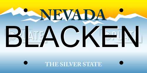 BLACKEN Nevada License Plate