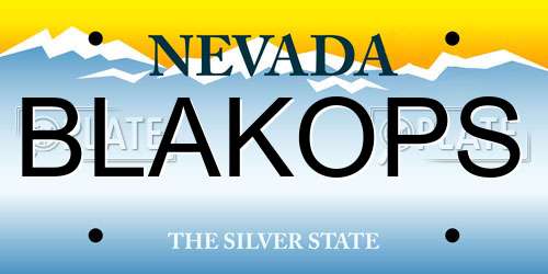 BLAKOPS Nevada License Plate