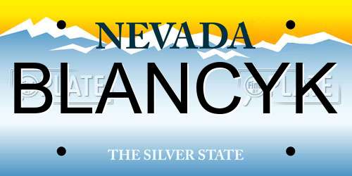BLANCYK Nevada License Plate