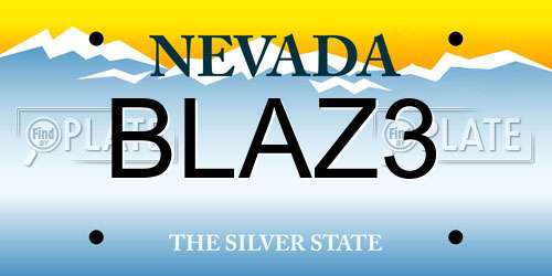 BLAZ3 Nevada License Plate