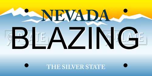 BLAZING Nevada License Plate