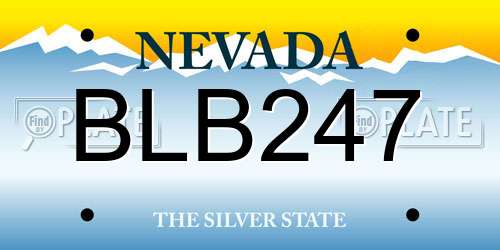 BLB247 Nevada License Plate