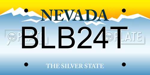BLB24T Nevada License Plate