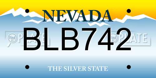 BLB742 Nevada License Plate