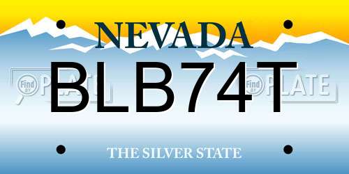 BLB74T Nevada License Plate