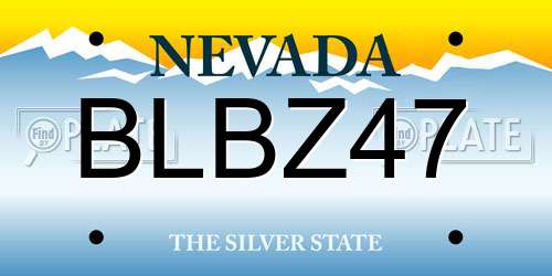 BLBZ47 Nevada License Plate