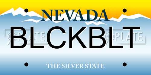 BLCKBLT Nevada License Plate