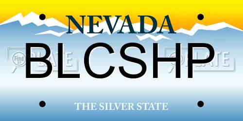 BLCSHP Nevada License Plate