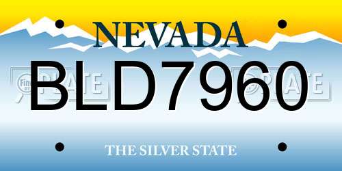 BLD7960 Nevada License Plate