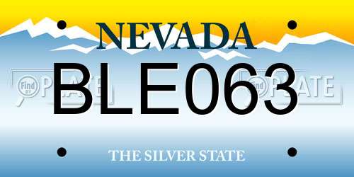 BLE063 Nevada License Plate