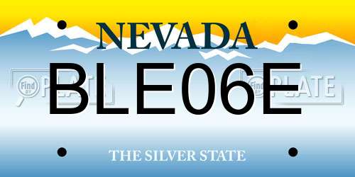 BLE06E Nevada License Plate