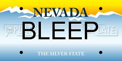 BLEEP Nevada License Plate