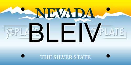 BLEIV Nevada License Plate