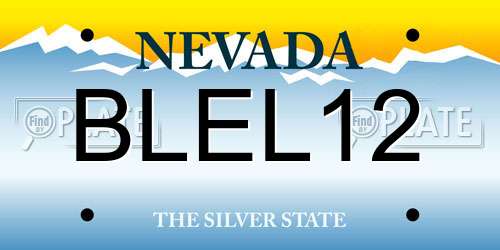 BLEL12 Nevada License Plate