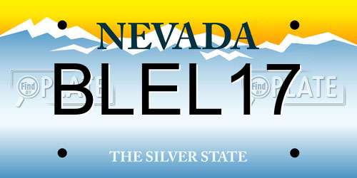 BLEL17 Nevada License Plate