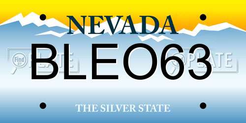 BLEO63 Nevada License Plate