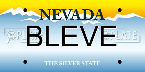 BLEVE Nevada License Plate