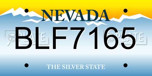BLF7165 Nevada License Plate
