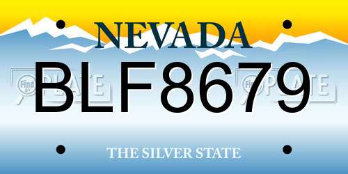 BLF8679 Nevada License Plate