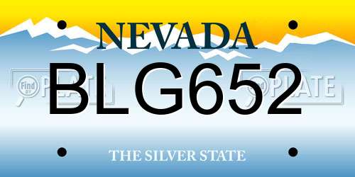 BLG652 Nevada License Plate