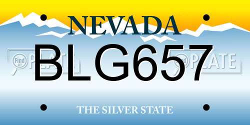 BLG657 Nevada License Plate