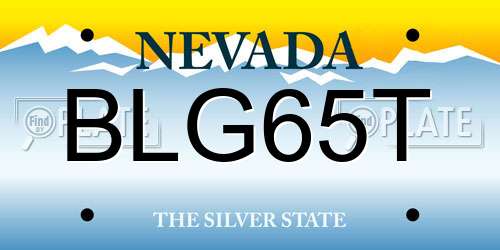 BLG65T Nevada License Plate