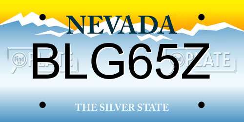 BLG65Z Nevada License Plate