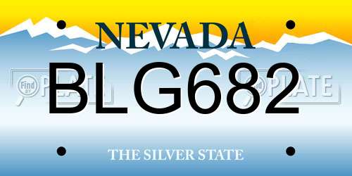 BLG682 Nevada License Plate