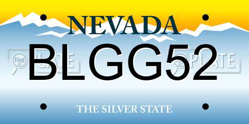 BLGG52 Nevada License Plate