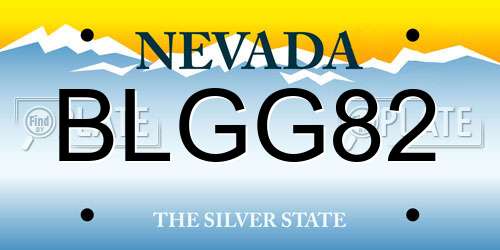BLGG82 Nevada License Plate