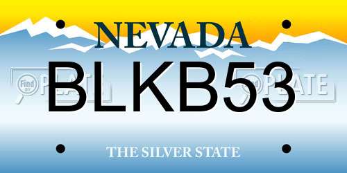 BLKB53 Nevada License Plate