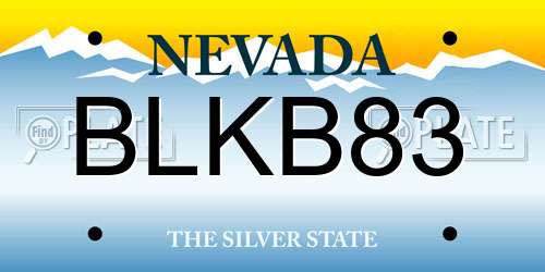 BLKB83 Nevada License Plate