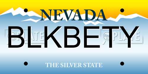 BLKBETY Nevada License Plate