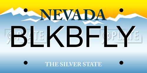 BLKBFLY Nevada License Plate