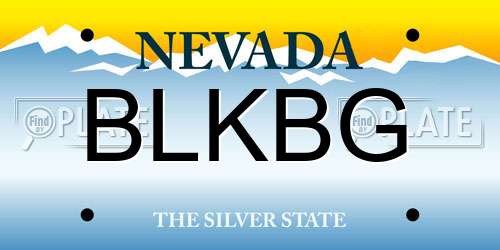 BLKBG Nevada License Plate