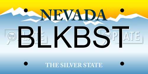 BLKBST Nevada License Plate