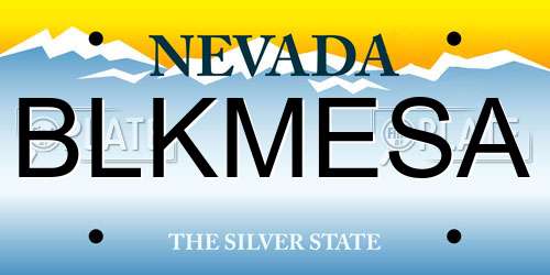 BLKMESA Nevada License Plate