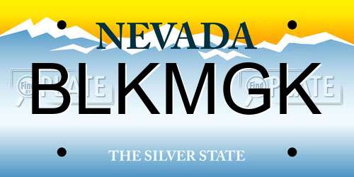 BLKMGK Nevada License Plate