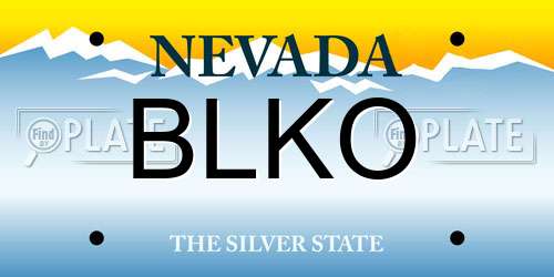 BLKO Nevada License Plate