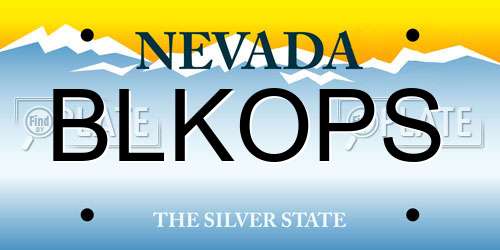 BLKOPS Nevada License Plate