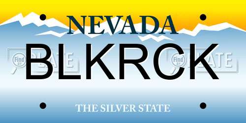 BLKRCK Nevada License Plate